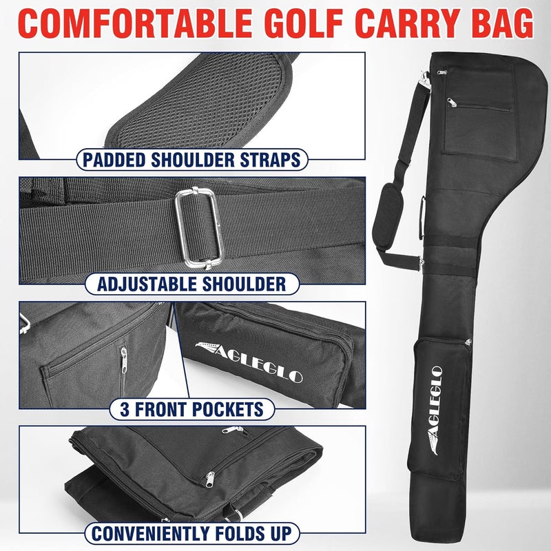 prowithlin EagleGlo Golf Bag, Golf Travel Bag Foldable & Adjustable, Golf Carry Bag Holds A Full Set of Clubs, Golf Bags for 8-10 Golf Clubs, Small Golf Bag Practice Bag, Carry Golf Bags for Men, Women - Image 3